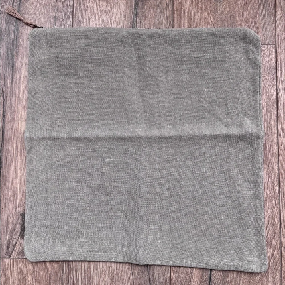 Zara Home Washed Linen Pillow Cover 17.5” Square Neutral Natural Linen